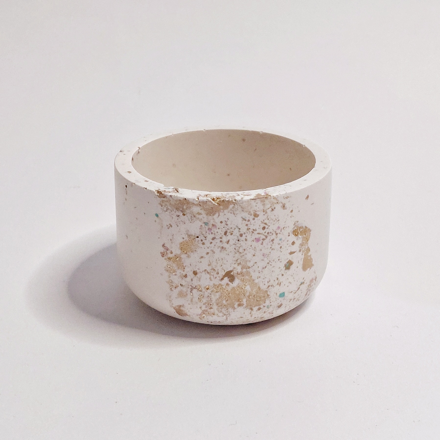 Pot (Small) Speckled Roze, Mint-groen & Goud No.2