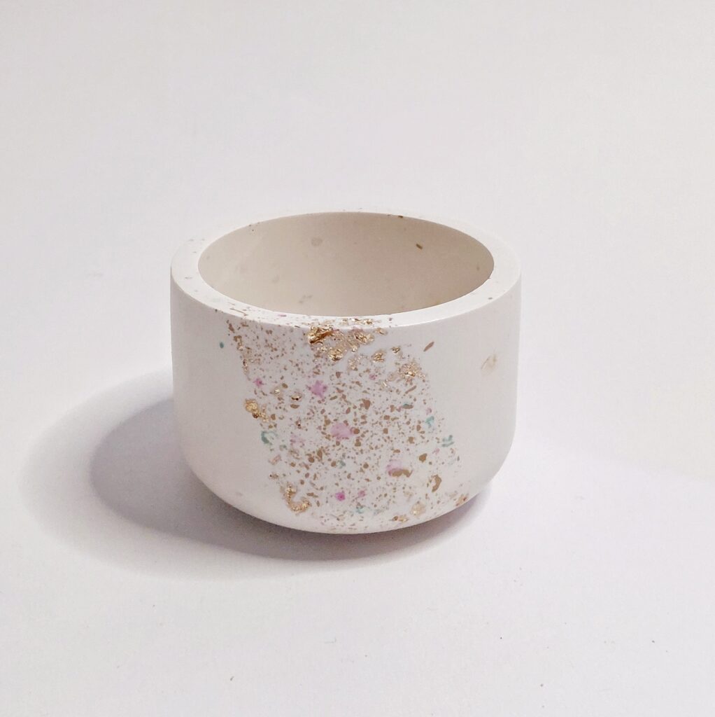 Pot (Small) Speckled Roze, Mint-groen & Goud No.1